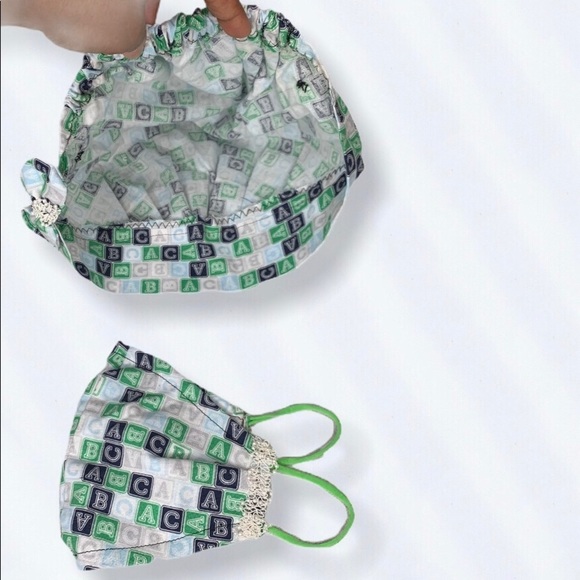 Women's cotton hat combined with Face masks Green - Picture 6 of 6